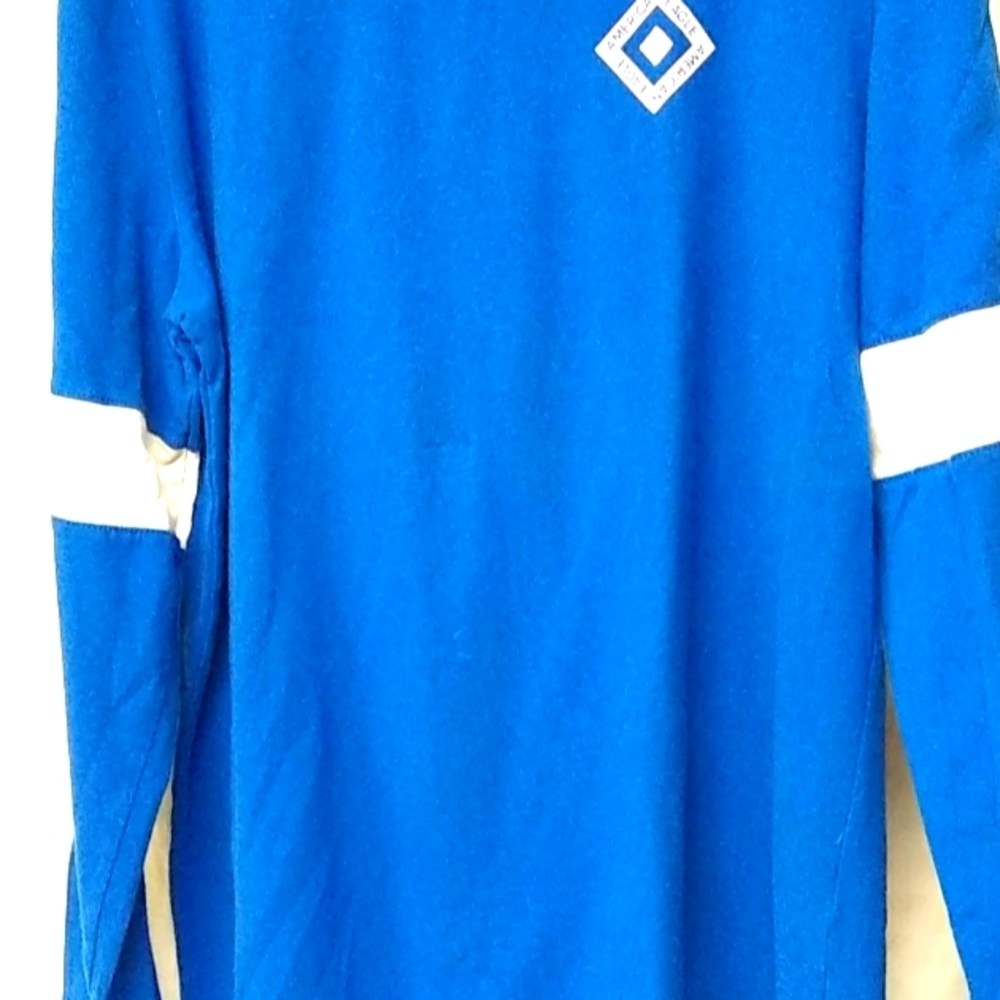 American Eagle Men/Women's Shirt Alpha active Aqua Blue White Long Sleeves M/44